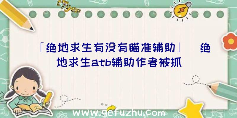 「绝地求生有没有瞄准辅助」|绝地求生atb辅助作者被抓